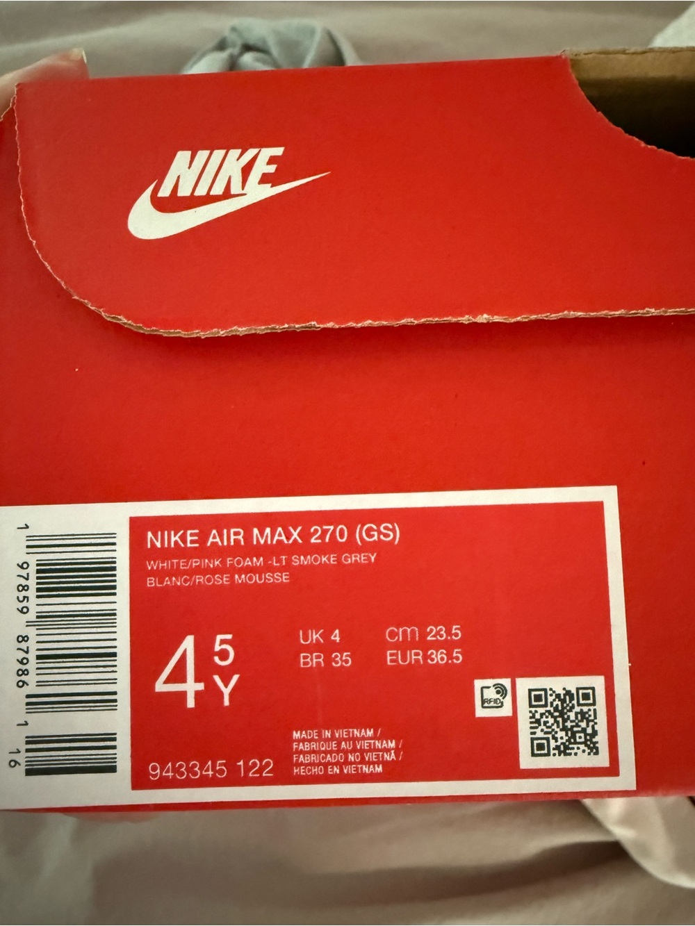 Nike Air Max 270 Girls Sneakers — White/Pink - Picture 4 of 7